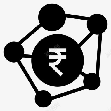 商务装饰信息网络技术卢比图标图标