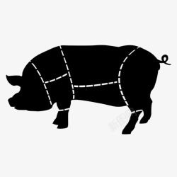 吃火腿肉猪不保留图标高清图片