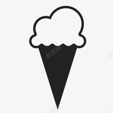 冰淇淋甜筒冰淇淋筒夏天图标图标