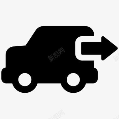 物流出口卡车打开可移动后备箱图标图标