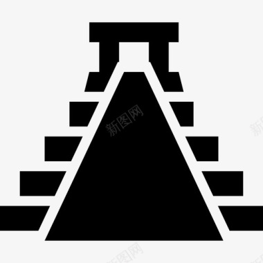 古墨西哥金字塔形状建筑墨西哥人图标图标