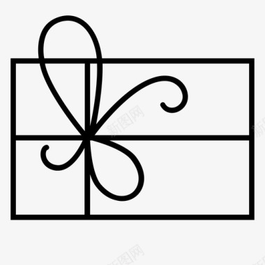 礼物包装飘带礼品盒惊喜丝带图标图标