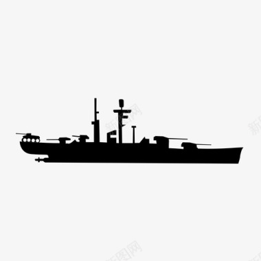 象征战列舰海军统治地位的象征海战的力量图标图标