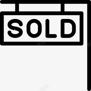 出售标志房地产线图标图标