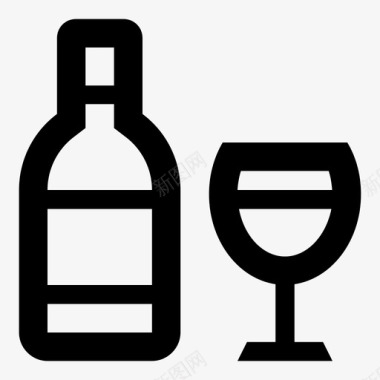 葡萄酒酒瓶红酒图标图标