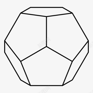 面丸子十二面体长方体几何学图标图标