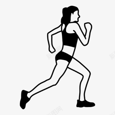 跑步女性已售出跑步者图标图标