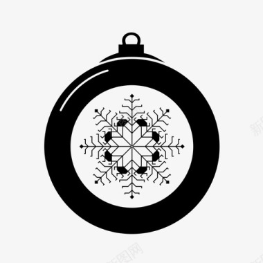 圣诞饰品圆形松木图标图标