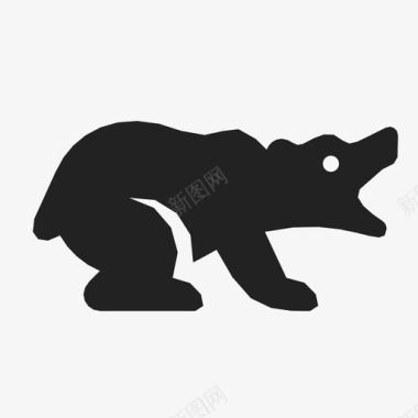 水灰熊野生动物水图标图标
