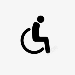 时尚轮椅残疾悲伤杰作图标高清图片