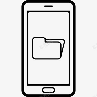 手机屏幕上的文件夹符号工具和用具电话集图标图标