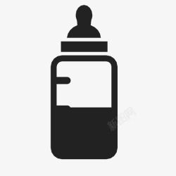 半瓶婴儿奶瓶喂养配方奶粉图标高清图片