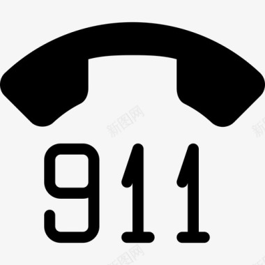 简单手机icon图标911手机实心图标图标