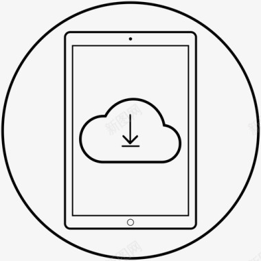 云漂浮云平板电脑上传平板电脑云图标图标