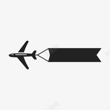 广告设计飞机横幅广告航空图标图标
