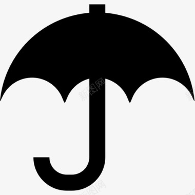 黑色雨伞工具和用具尖形图标图标