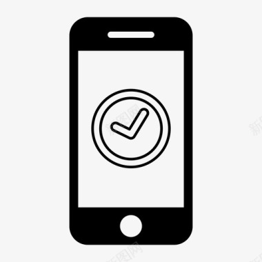 小学生电话手表移动复选标记闹钟时钟图标图标