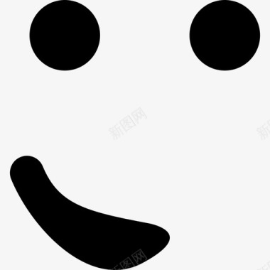 面部表情用嘴在一边像一个圆形方形的小微笑界面情绪正常图标图标