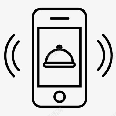咖啡厅餐厅应用程序声音智能手机图标图标