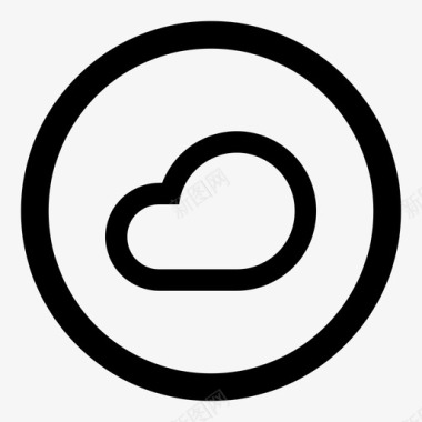 圆形UI云传输存储图标图标