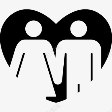 恋爱中的情侣人家庭的偶像图标图标