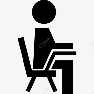 学生坐在椅子上从侧面看人学术2图标图标