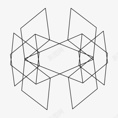 不规则几何线条几何图案形状数学图标图标