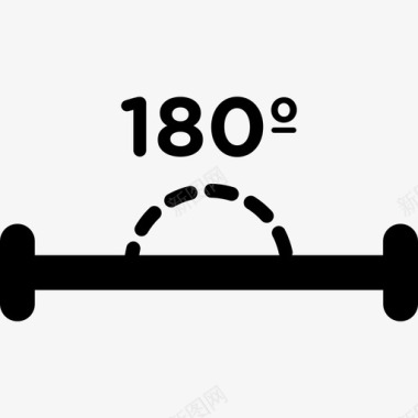 180度角形状数学图标图标