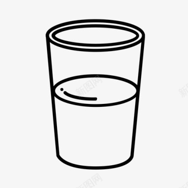 一杯水口渴果汁图标图标