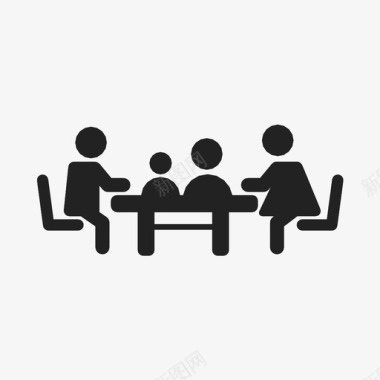 金色家庭聚餐人核心图标图标