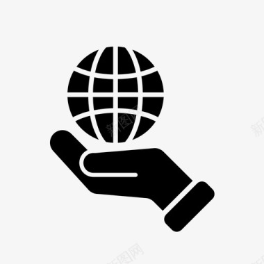 手保护手和地球仪地球仪旅游图标图标