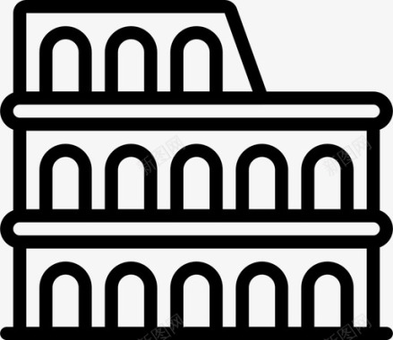 罗马斗兽场建筑图像图标图标
