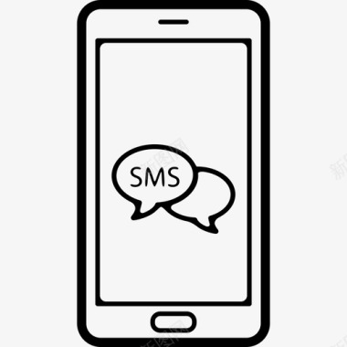 手机屏幕上的短信泡泡符号工具和用具手机套图标图标