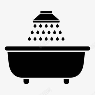 泡泡清洁淋浴牌匾卫生图标图标