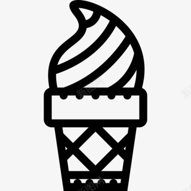 冰淇淋筒冰甜点图标图标
