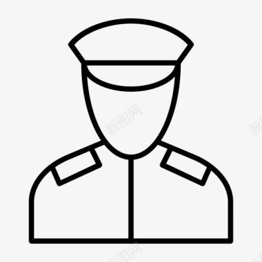 棕色帽子警官制服交通图标图标