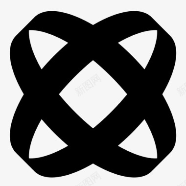 多彩几何元素丝带环绕几何图标图标