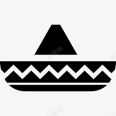 墨西哥典型的骑士帽时尚墨西哥人图标图标