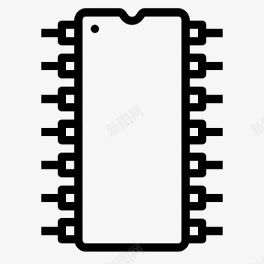 结节芯片卡电路图标图标
