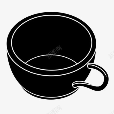 PSD厨房素材茶杯小口马克杯图标图标