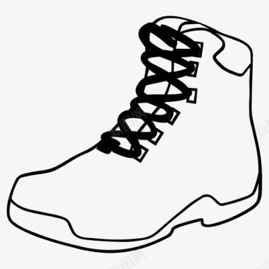 登山靴结实的鞋子步行鞋图标图标
