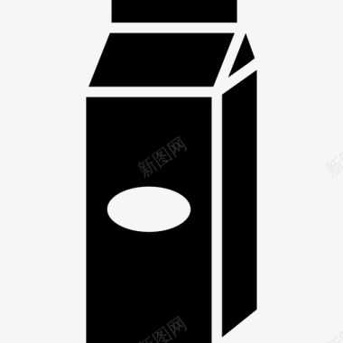 套装饮料盒黑色容器形状食品饮料套装图标图标