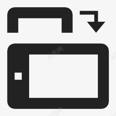 向左旋转横向水平电话图标图标