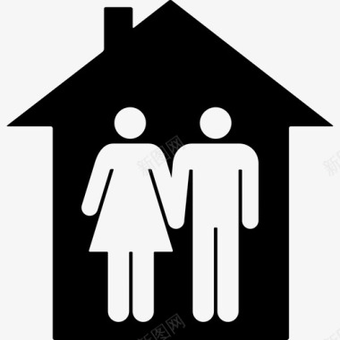 家里的男人和女人人们家庭的偶像图标图标