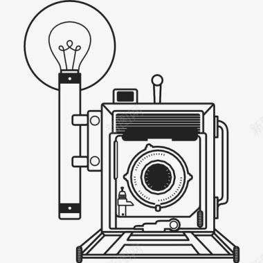 复古徽标速成照相摄像机已售出图标图标