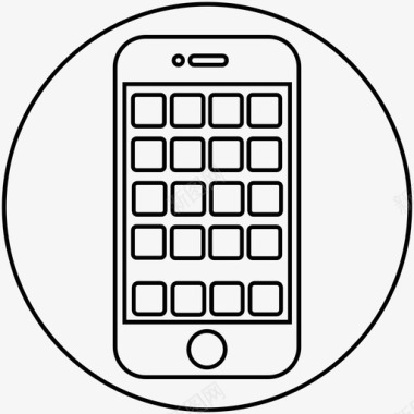 白色智能手机应用程序推迟手机应用程序图标图标
