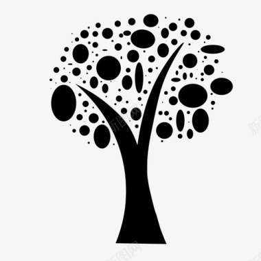 矢量树抽象树图标图标