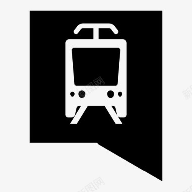 公共交通标识有轨电车电车有轨电车车辆段图标图标
