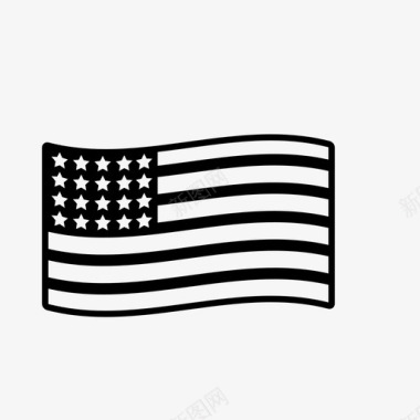 唯美国风北美国旗战争条纹图标图标