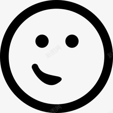 面部表情用嘴在一边像一个小微笑在一个圆形的正方形界面情绪圆润图标图标